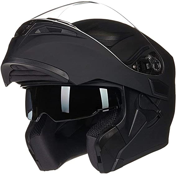ILM Motorcycle Dual Visor - Best High Resistance ABS Shell helmet for glasses 